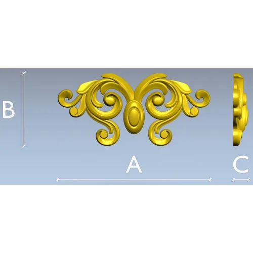 Baroque Acanthus Cartouche for CNC (STL 3D model)