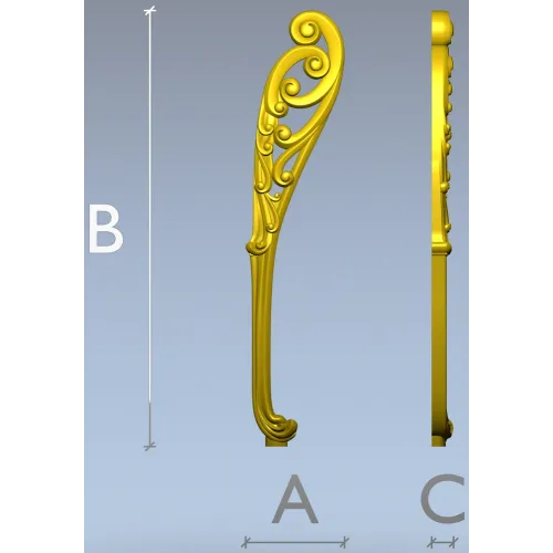 Decorative Acanthus Scroll Leg - STL 3D Model for CNC
