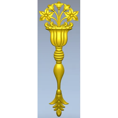 Classical Vase Floral Applique STL for CNC