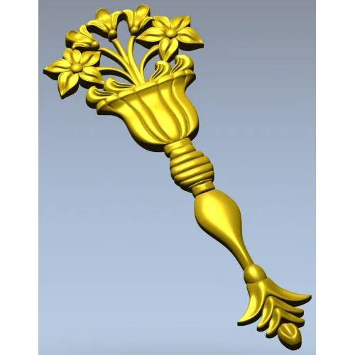 Classical Vase Floral Applique STL for CNC