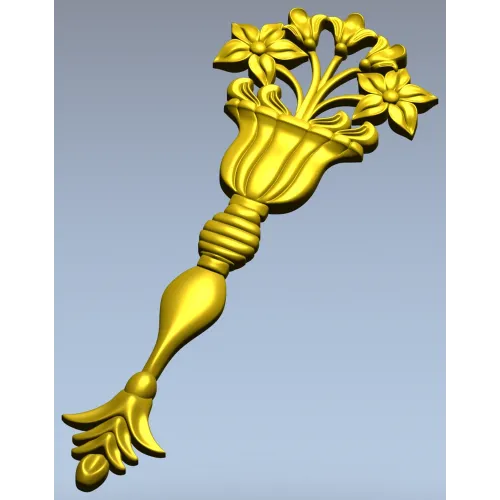 Classical Vase Floral Applique STL for CNC