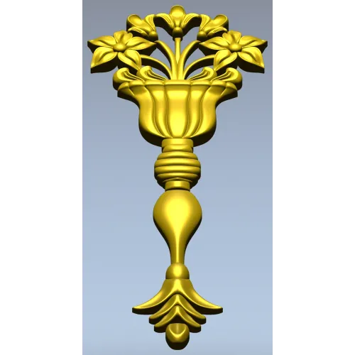 Classical Vase Floral Applique STL for CNC