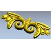 Laurel swirl ornamental applique - STL 3D model for CNC