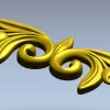 Laurel swirl ornamental applique - STL 3D model for CNC