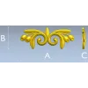 Laurel swirl ornamental applique - STL 3D model for CNC