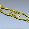 Rococo Oval Cartouche STL for CNC Milling