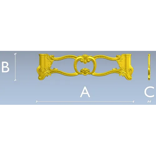 Rococo Oval Cartouche STL for CNC Milling