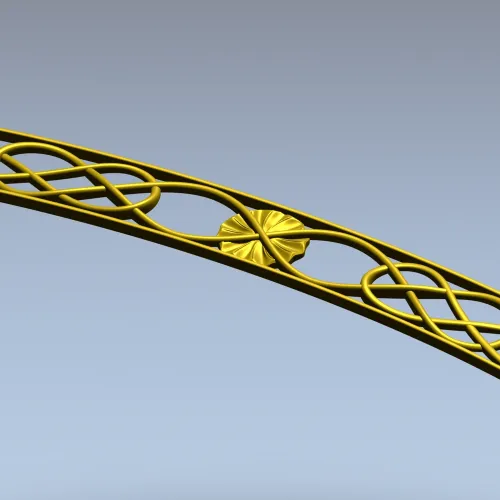 Дуговая ажурная накладка с розеткой - 3D модель STL для ЧПУ