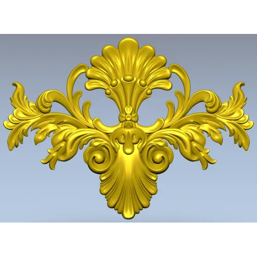 Baroque Floral Cartouche STL for CNC Milling