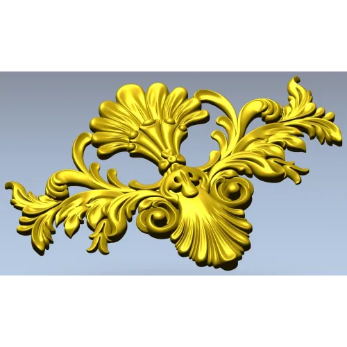 Baroque Floral Cartouche STL for CNC Milling