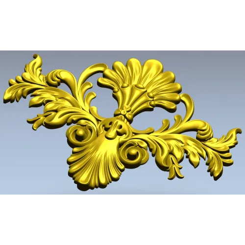 Baroque Floral Cartouche STL for CNC Milling
