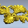 Baroque Floral Cartouche STL for CNC Milling
