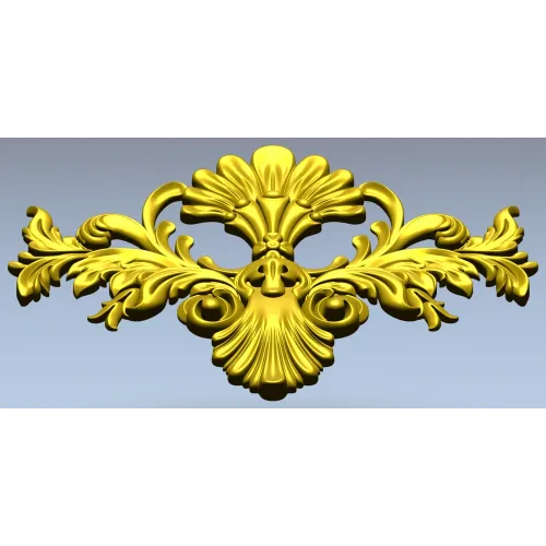 Baroque Floral Cartouche STL for CNC Milling
