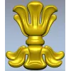 Floral cartouche high-relief STL for CNC