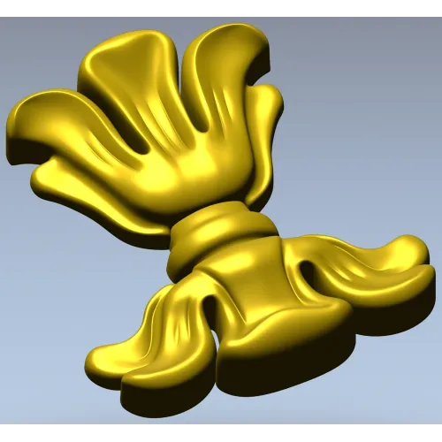 Floral cartouche high-relief STL for CNC