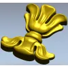 Floral cartouche high-relief STL for CNC