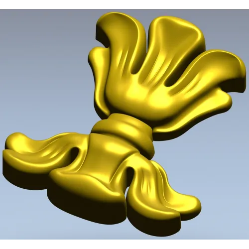 Floral cartouche high-relief STL for CNC