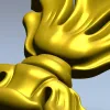 Floral cartouche high-relief STL for CNC
