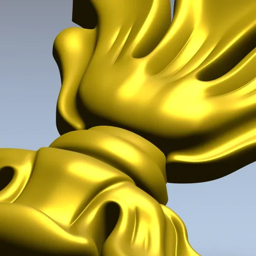 Floral cartouche high-relief STL for CNC