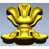 Floral cartouche high-relief STL for CNC