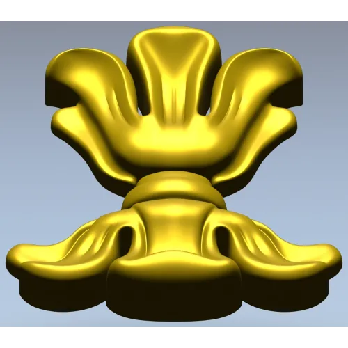 Floral cartouche high-relief STL for CNC