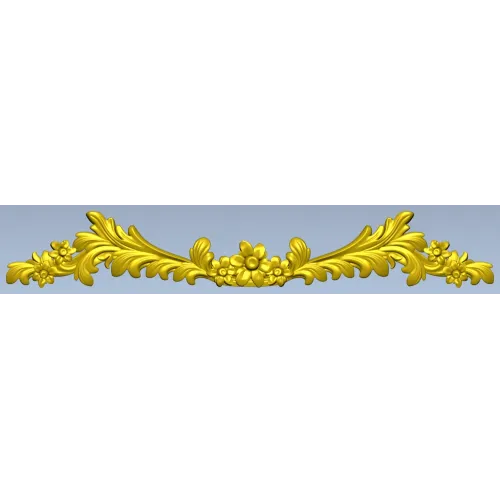 Rococo floral swag 3D model STL for CNC