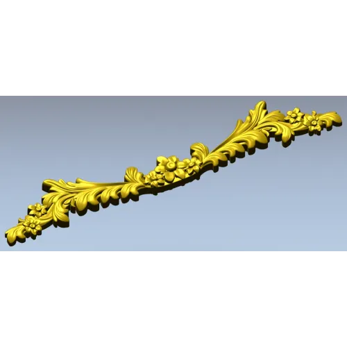 Rococo floral swag 3D model STL for CNC