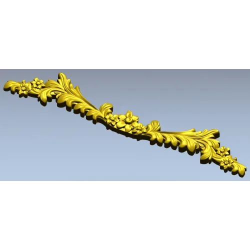 Rococo floral swag 3D model STL for CNC