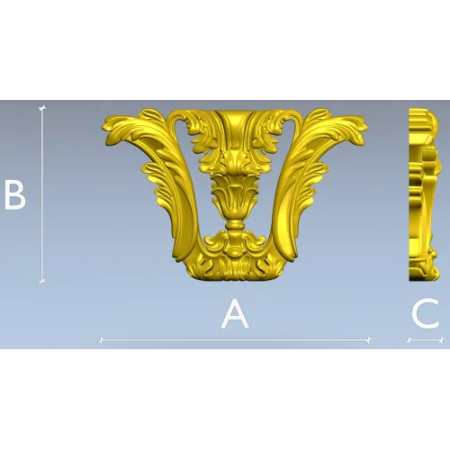 Baroque Corner Acanthus STL
