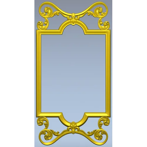 Ornate Rococo Vertical Frame STL for CNC