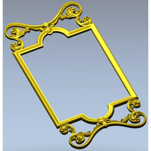 Ornate Rococo Vertical Frame STL for CNC