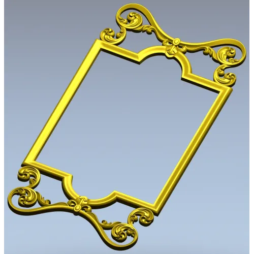 Ornate Rococo Vertical Frame STL for CNC