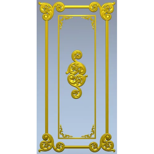 Ornamental Rectangular Panel - STL 3D Model for CNC