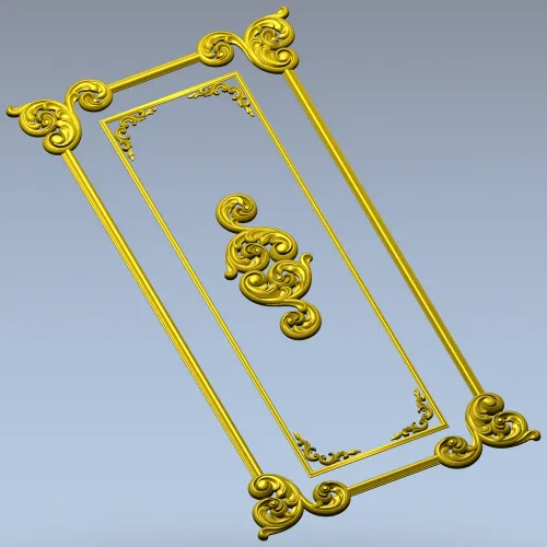 Ornamental Rectangular Panel - STL 3D Model for CNC