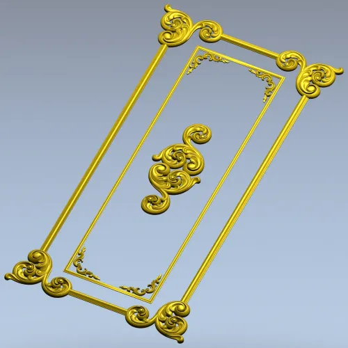 Ornamental Rectangular Panel - STL 3D Model for CNC