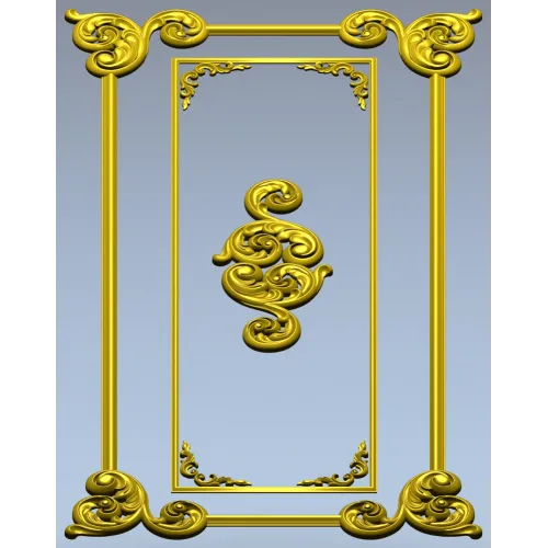 Ornamental Rectangular Panel - STL 3D Model for CNC