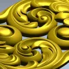 Acanthus Scroll Vertical Applique - STL 3D Model for CNC
