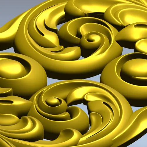 Acanthus Scroll Vertical Applique - STL 3D Model for CNC