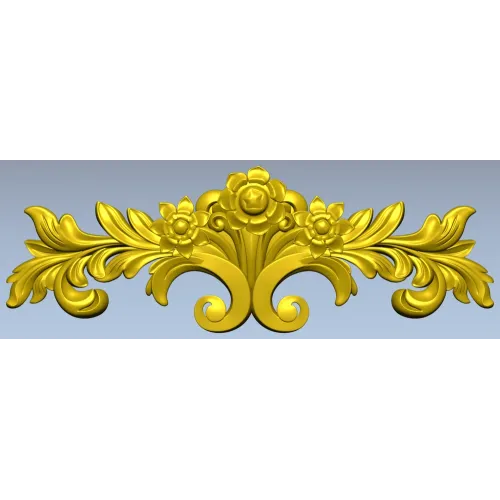 Rococo floral cartouche STL for CNC