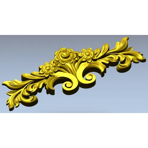 Rococo floral cartouche STL for CNC