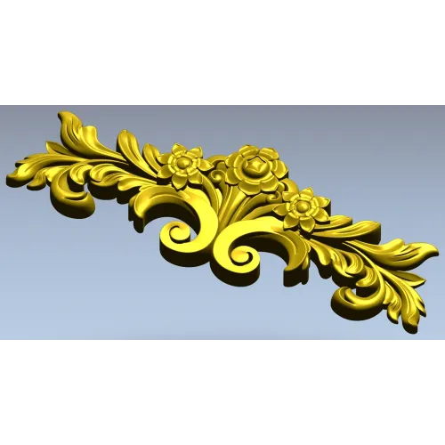Rococo floral cartouche STL for CNC