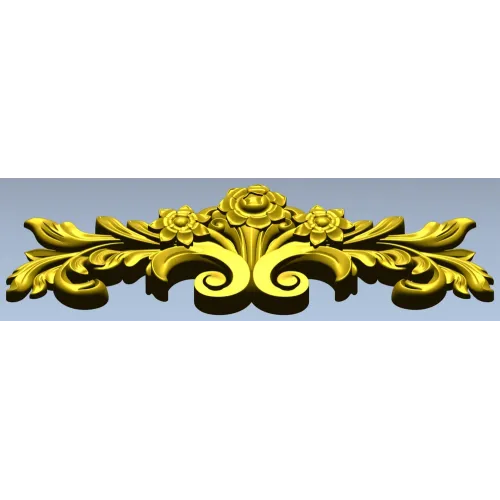 Rococo floral cartouche STL for CNC