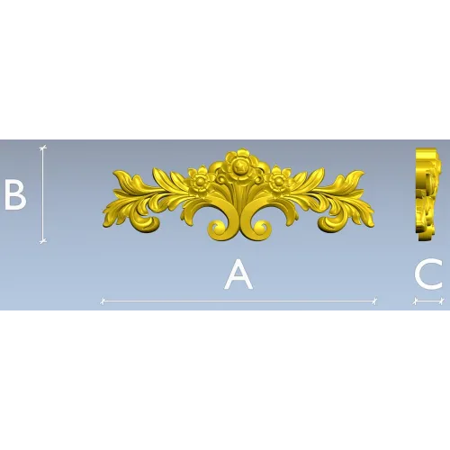 Rococo floral cartouche STL for CNC