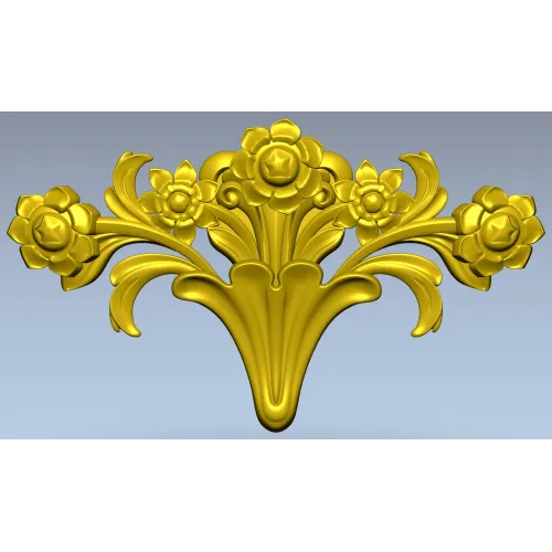 Rose Acanthus Crest - STL 3D model for CNC carving
