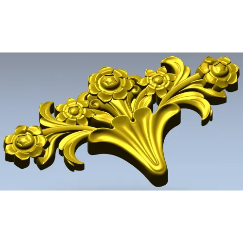 Rose Acanthus Crest - STL 3D model for CNC carving