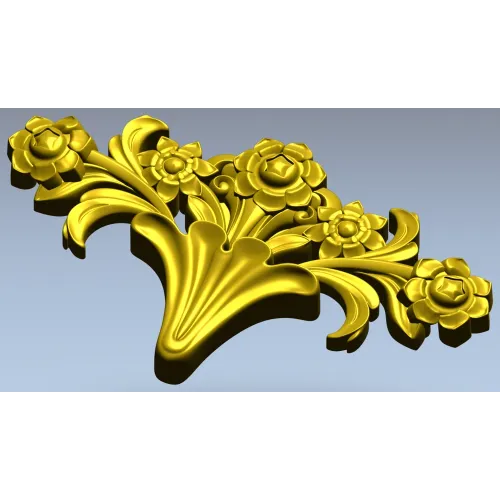 Rose Acanthus Crest - STL 3D model for CNC carving