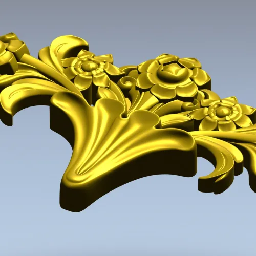Rose Acanthus Crest - STL 3D model for CNC carving