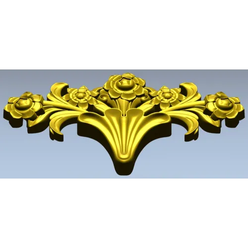 Rose Acanthus Crest - STL 3D model for CNC carving