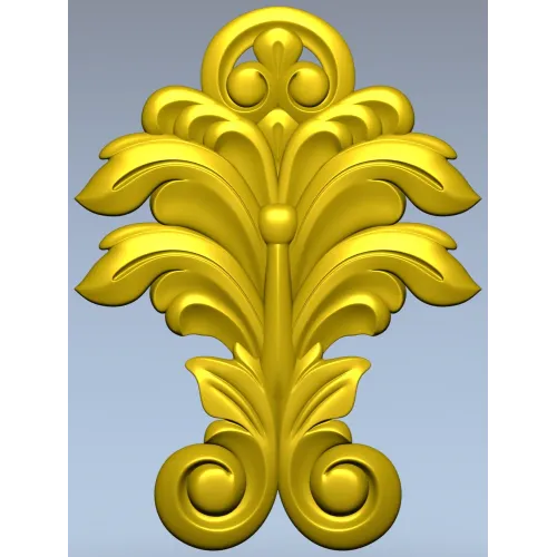 Acanthus Leaf Vertical Ornament STL for CNC