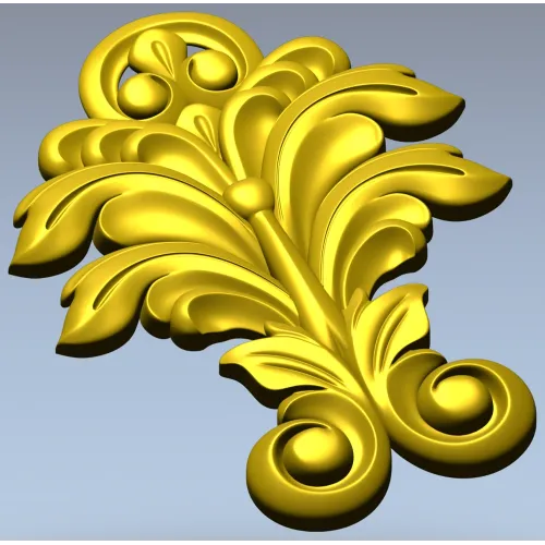 Acanthus Leaf Vertical Ornament STL for CNC
